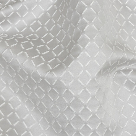 Satin-Faced Jacquard - Platinum Broken Diamonds - British Imported