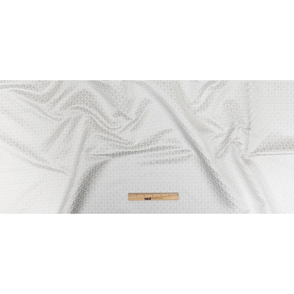 Satin-Faced Jacquard - Platinum Broken Diamonds - British Imported