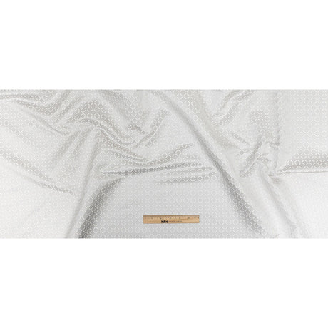 Satin-Faced Jacquard - Platinum Broken Diamonds - British Imported