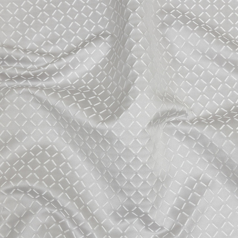Satin-Faced Jacquard - Platinum Broken Diamonds - British Imported