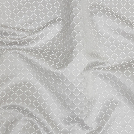 Satin-Faced Jacquard - Platinum Broken Diamonds - British Imported