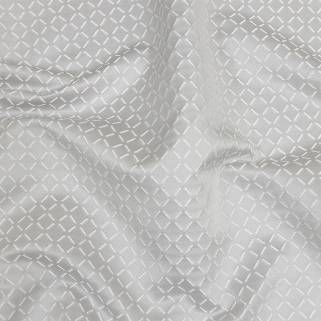 Satin-Faced Jacquard - Platinum Broken Diamonds - British Imported