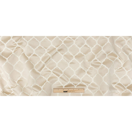 Satin-Faced Jacquard - Champagne Moroccan Quatrefoil - British Imported