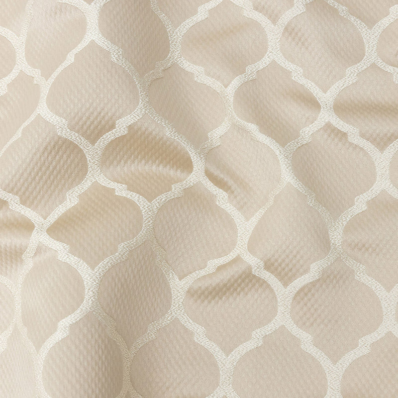 Satin-Faced Jacquard - Champagne Moroccan Quatrefoil - British Imported