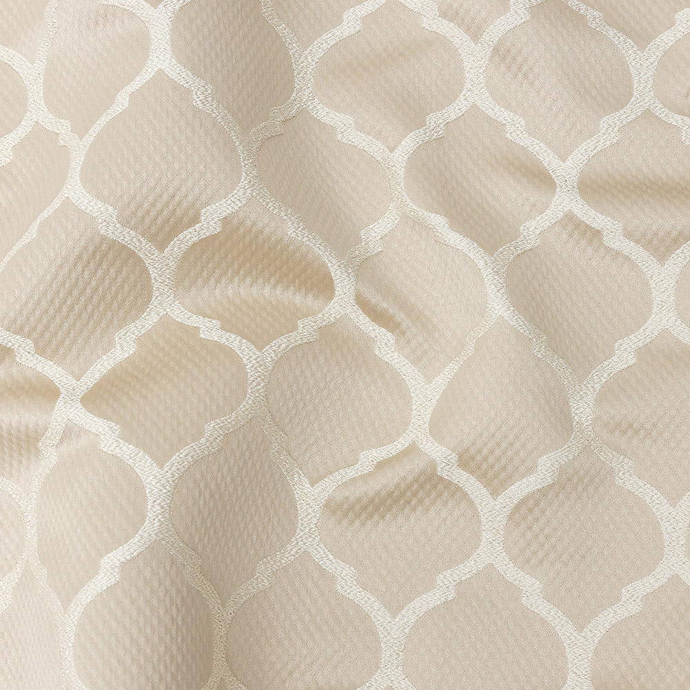Satin-Faced Jacquard - Champagne Moroccan Quatrefoil - British Imported