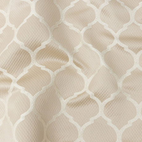 Satin-Faced Jacquard - Champagne Moroccan Quatrefoil - British Imported