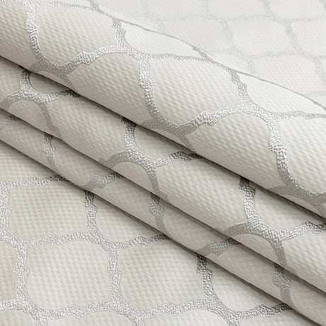 Satin-Faced Jacquard - Fawn Moroccan Quatrefoil - British Imported