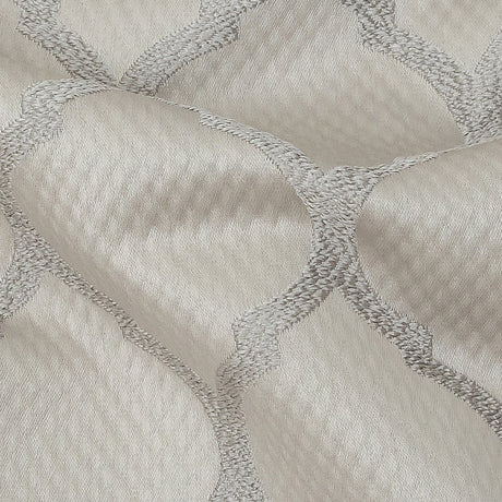 Satin-Faced Jacquard - Fawn Moroccan Quatrefoil - British Imported