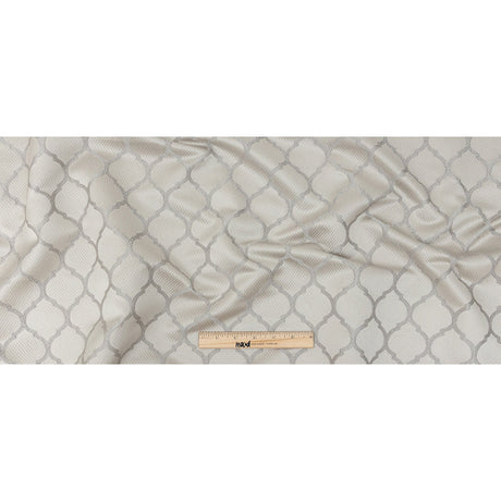 Satin-Faced Jacquard - Fawn Moroccan Quatrefoil - British Imported
