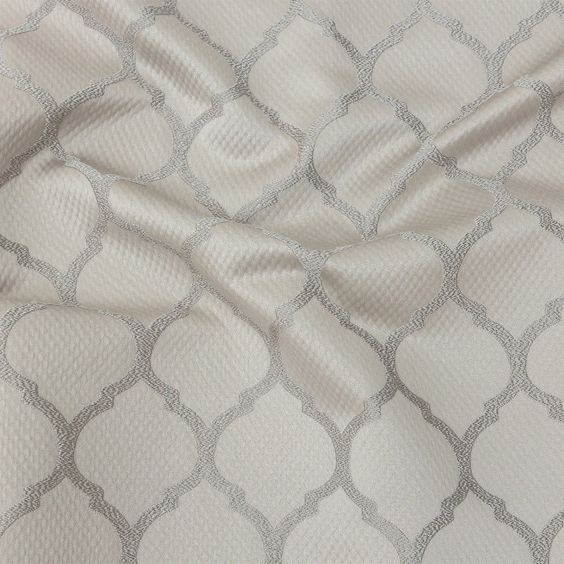 Satin-Faced Jacquard - Fawn Moroccan Quatrefoil - British Imported