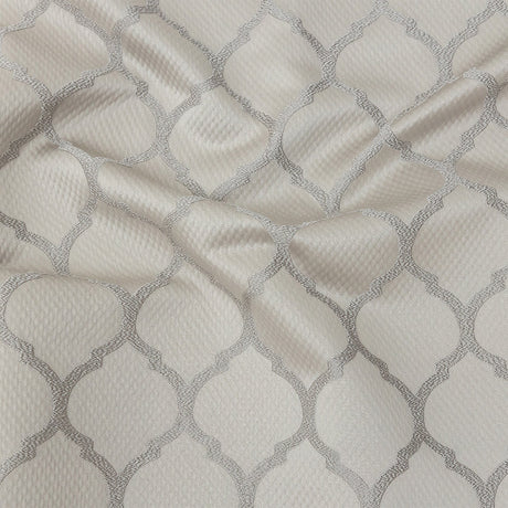 Satin-Faced Jacquard - Fawn Moroccan Quatrefoil - British Imported