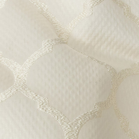 Satin-Faced Jacquard - Ivory Moroccan Quatrefoil - British Imported