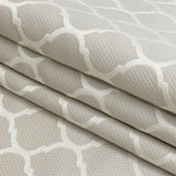Satin-Faced Jacquard - Oyster Moroccan Quatrefoil - British Imported