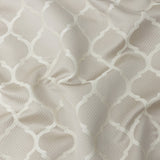Satin-Faced Jacquard - Oyster Moroccan Quatrefoil - British Imported