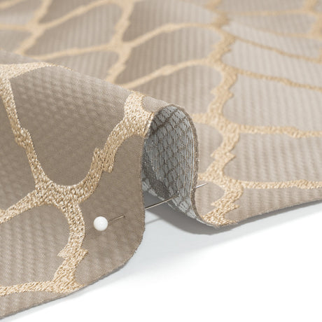 Satin-Faced Jacquard - Pewter Moroccan Quatrefoil - British Imported