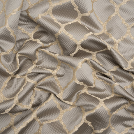 Satin-Faced Jacquard - Pewter Moroccan Quatrefoil - British Imported