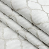 Satin-Faced Jacquard - Platinum Moroccan Quatrefoil - British Imported