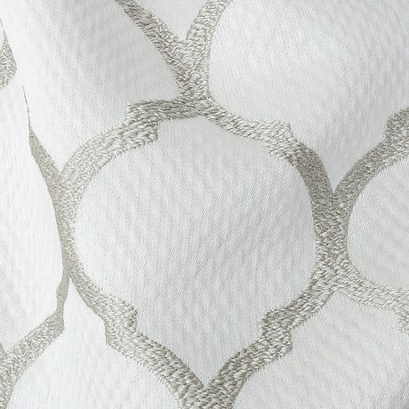 Satin-Faced Jacquard - Platinum Moroccan Quatrefoil - British Imported