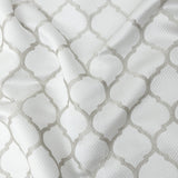 Satin-Faced Jacquard - Platinum Moroccan Quatrefoil - British Imported
