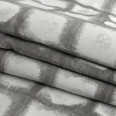 Drapery Jacquard - Graphite Painterly Squares - British Imported