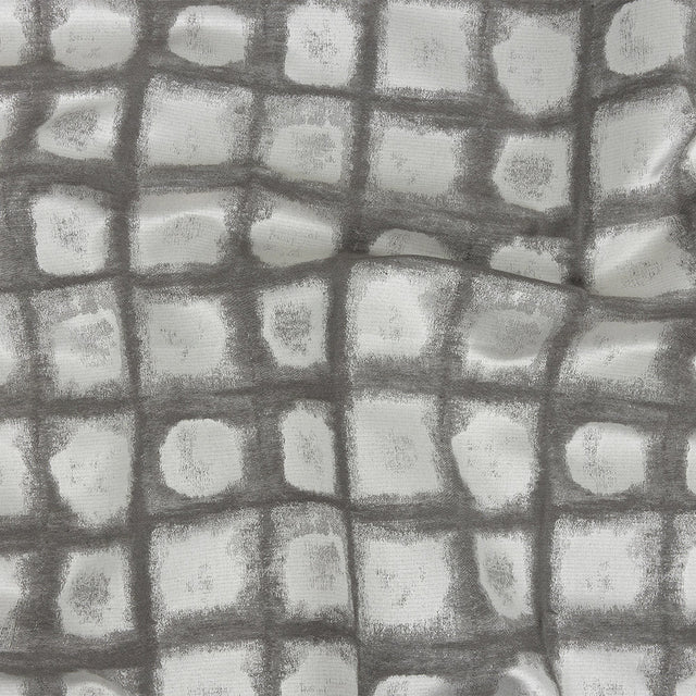 Drapery Jacquard - Graphite Painterly Squares - British Imported