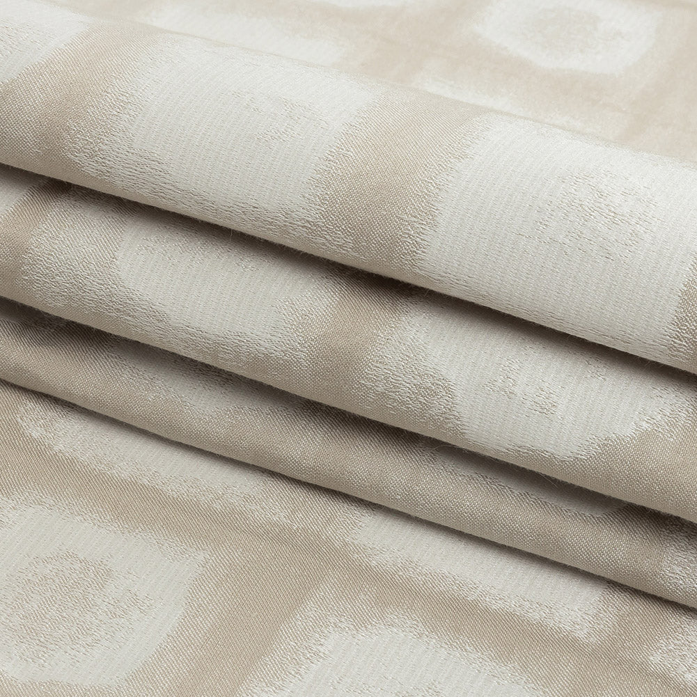 Drapery Jacquard - Oyster Painterly Squares - British Imported