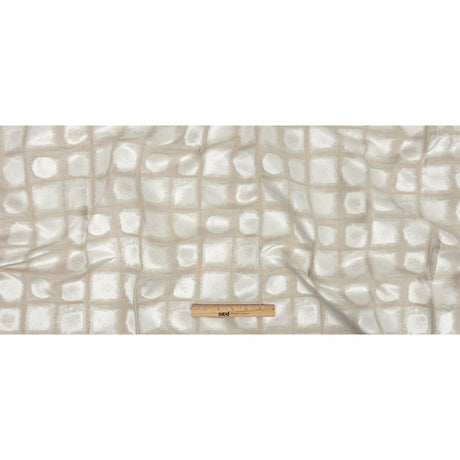 Drapery Jacquard - Oyster Painterly Squares - British Imported