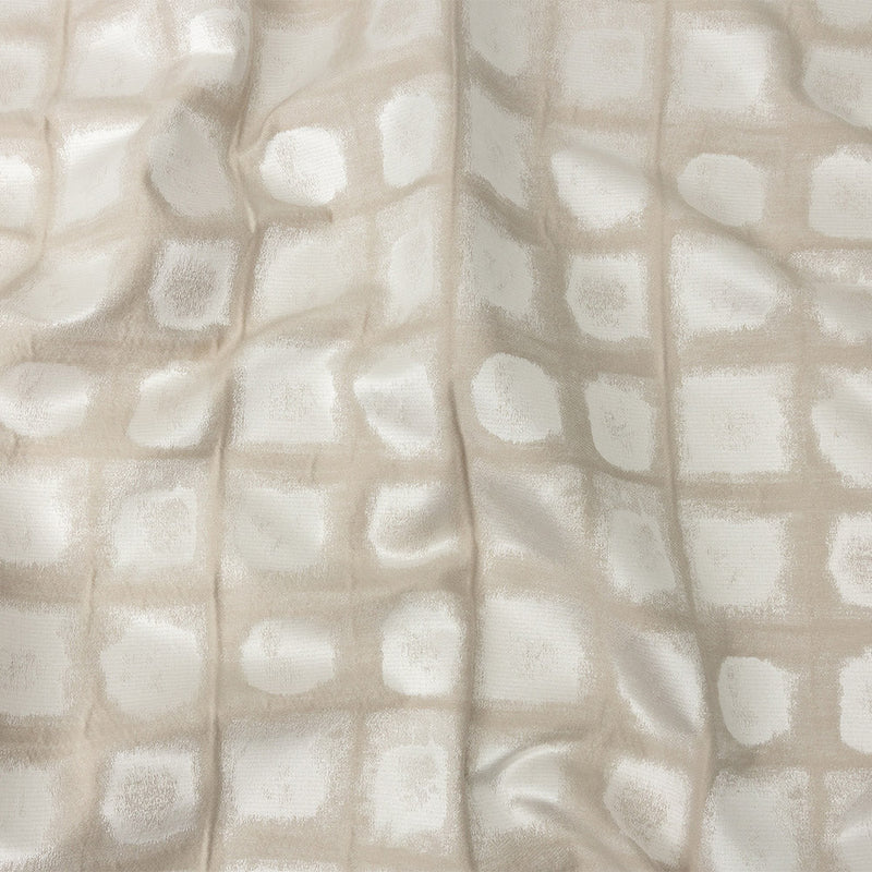 Drapery Jacquard - Oyster Painterly Squares - British Imported