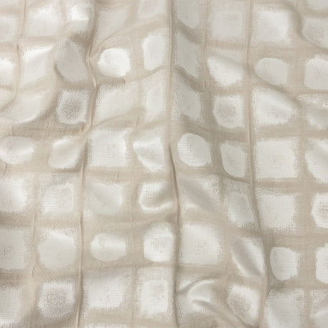 Drapery Jacquard - Oyster Painterly Squares - British Imported