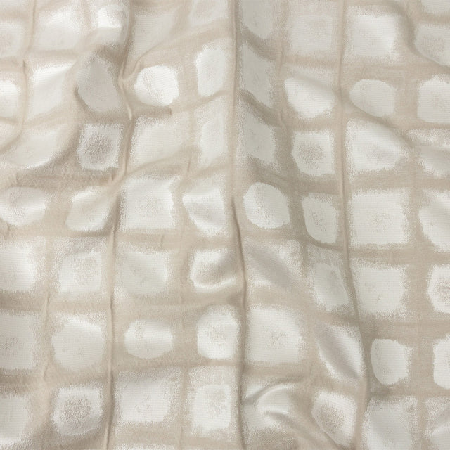 Drapery Jacquard - Oyster Painterly Squares - British Imported