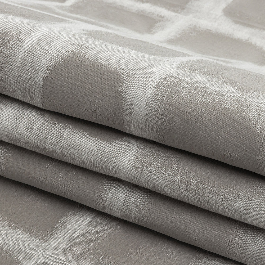 Drapery Jacquard - Pewter Painterly Squares - British Imported