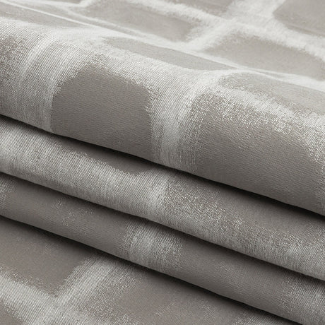 Drapery Jacquard - Pewter Painterly Squares - British Imported