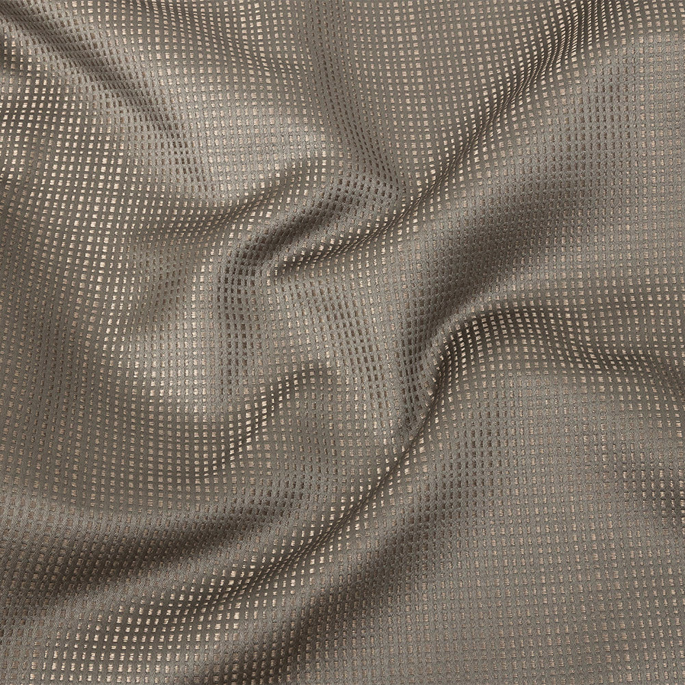 Satin-Faced Jacquard - Mole Little Squares - British Imported