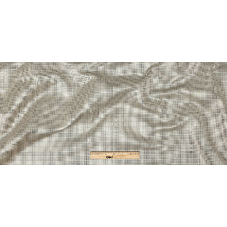 Satin-Faced Jacquard - Pewter Little Squares - British Imported