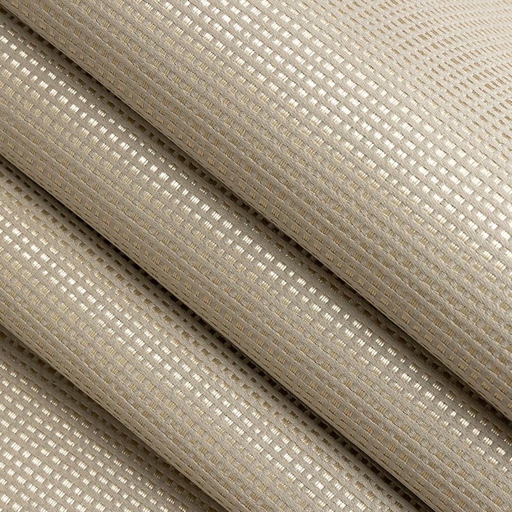 Satin-Faced Jacquard - Taupe Little Squares - British Imported