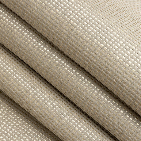 Satin-Faced Jacquard - Taupe Little Squares - British Imported