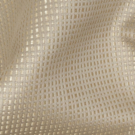 Satin-Faced Jacquard - Taupe Little Squares - British Imported