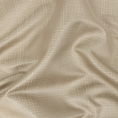 Satin-Faced Jacquard - Taupe Little Squares - British Imported