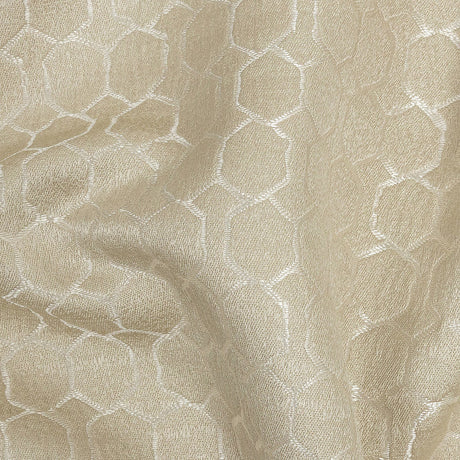 Polyester Jacquard - Champagne Honeycombs - British Imported