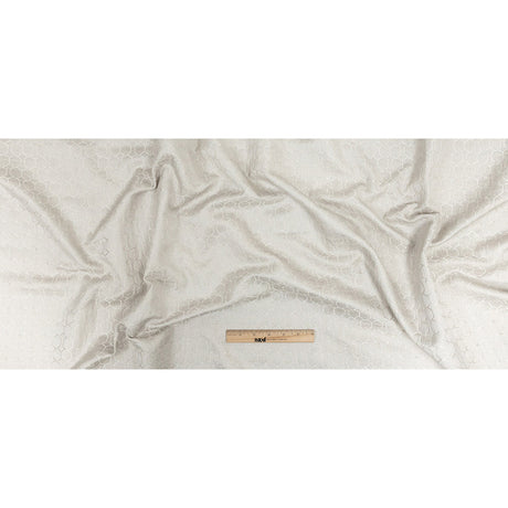 Polyester Jacquard - Oyster Honeycombs - British Imported