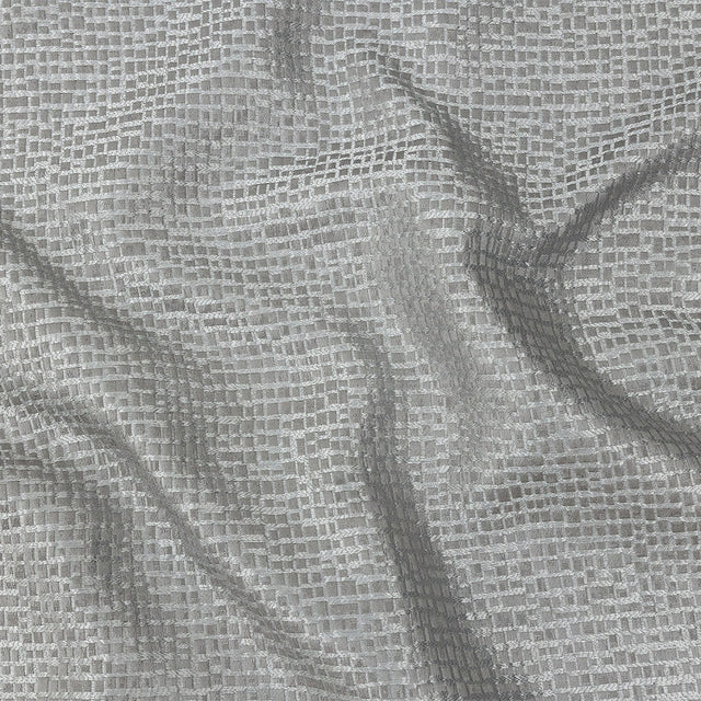 Polyester Jacquard - Graphite Grid - British Imported