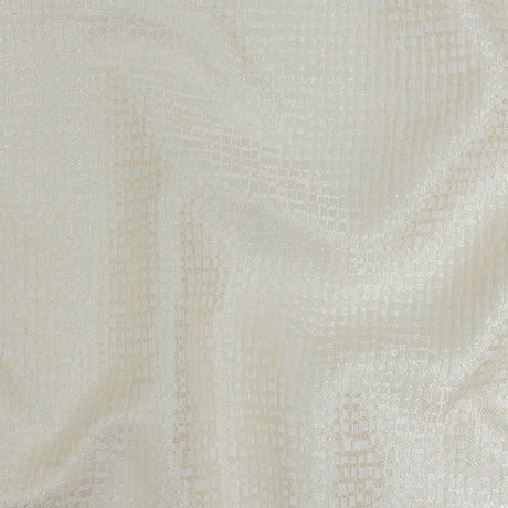 Polyester Jacquard - Ivory Grid - British Imported