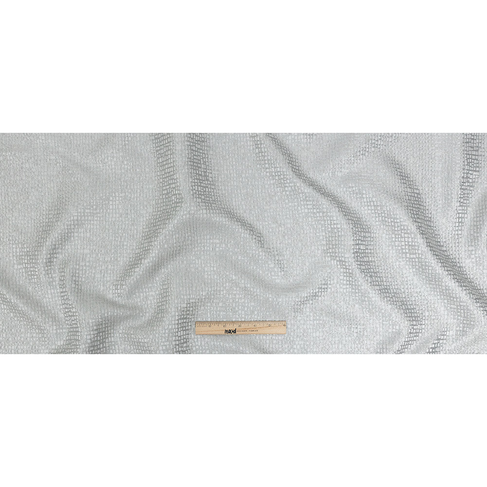 Polyester Jacquard - Platinum Grid - British Imported