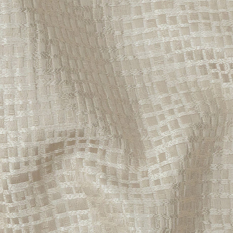 Polyester Jacquard - Taupe Grid - British Imported