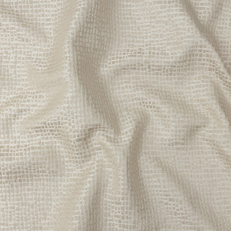 Polyester Jacquard - Taupe Grid - British Imported