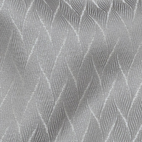 Drapery Jacquard - Graphite Flowing Leaves - British Imported