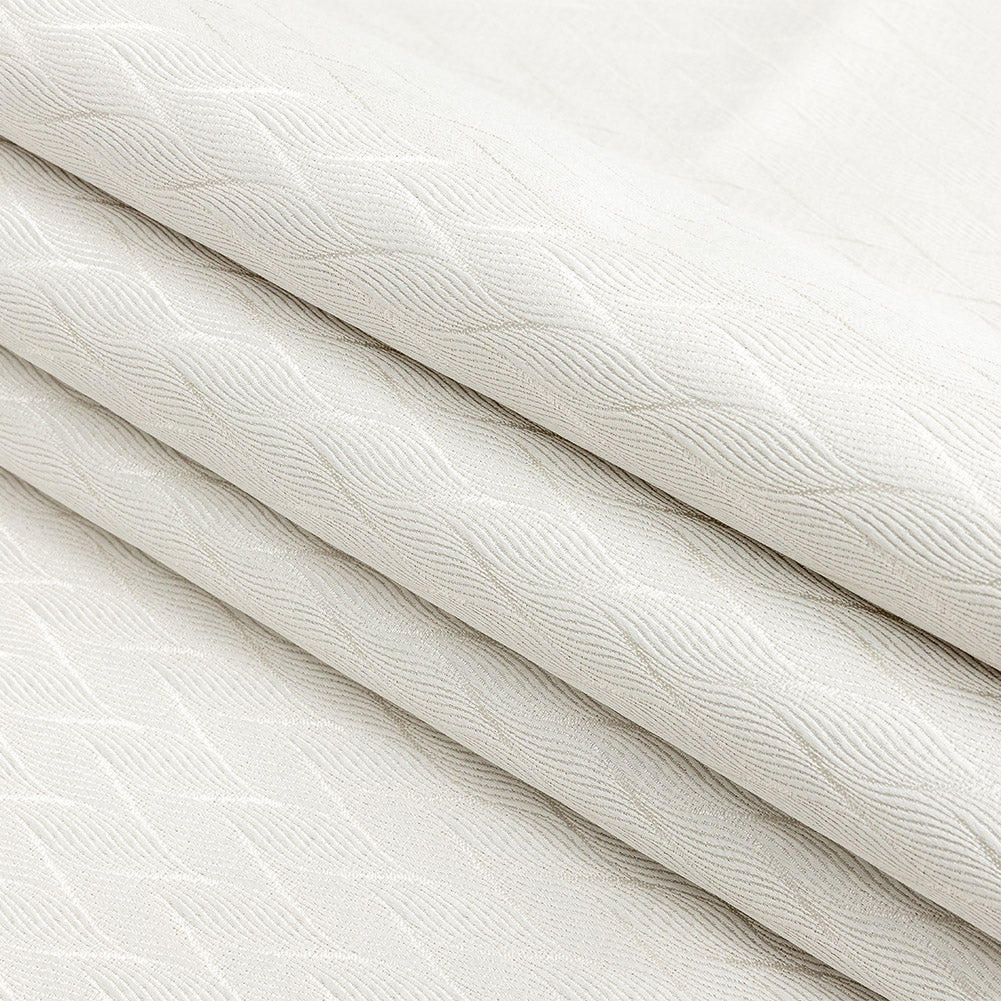Drapery Jacquard - Ivory Flowing Leaves - British Imported