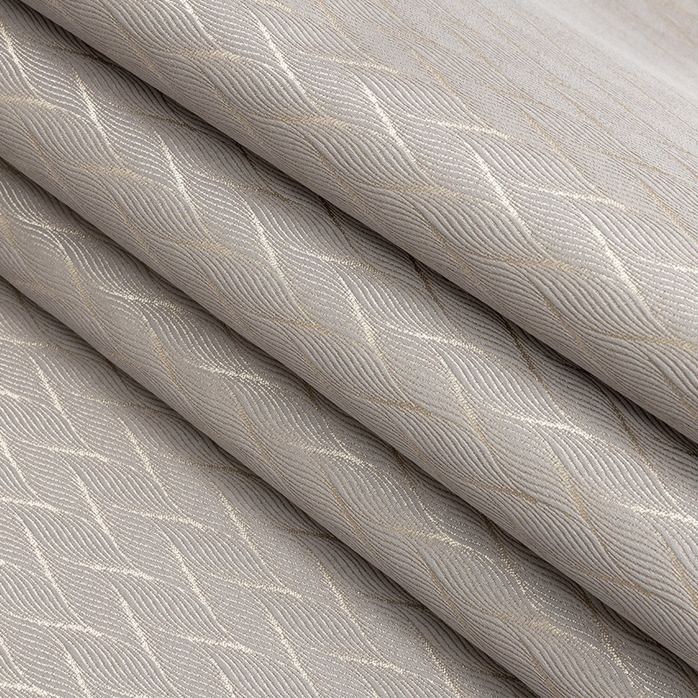 Drapery Jacquard - Pewter Flowing Leaves - British Imported