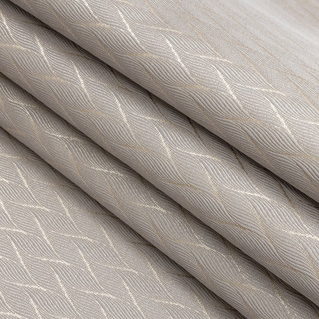 Drapery Jacquard - Pewter Flowing Leaves - British Imported