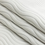 Satin-Faced Jacquard - Platinum Wavy Lines - British Imported